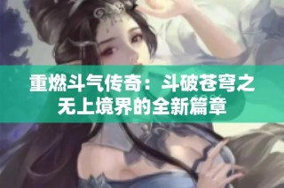 重燃斗气传奇：斗破苍穹之无上境界的全新篇章
