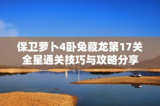 保卫萝卜4卧兔藏龙第17关全星通关技巧与攻略分享