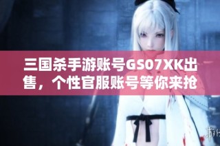 三国杀手游账号GS07XK出售，个性官服账号等你来抢！