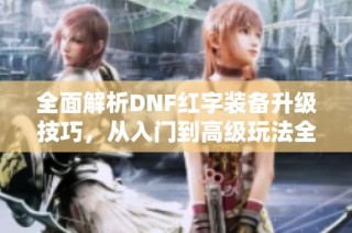 全面解析DNF红字装备升级技巧，从入门到高级玩法全攻略