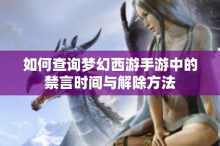 如何查询梦幻西游手游中的禁言时间与解除方法