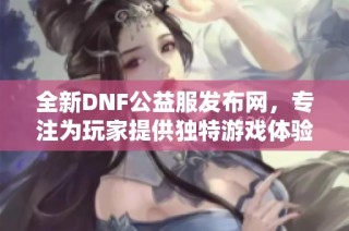 全新DNF公益服发布网，专注为玩家提供独特游戏体验服务