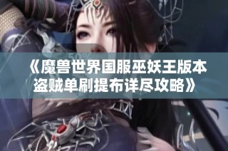 《魔兽世界国服巫妖王版本盗贼单刷提布详尽攻略》