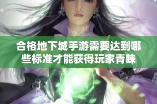 合格地下城手游需要达到哪些标准才能获得玩家青睐