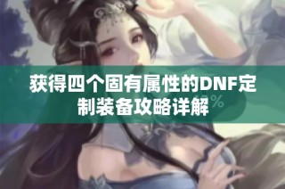 获得四个固有属性的DNF定制装备攻略详解