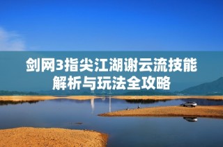 剑网3指尖江湖谢云流技能解析与玩法全攻略