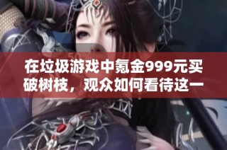 在垃圾游戏中氪金999元买破树枝，观众如何看待这一消费？