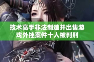 技术高手非法制造并出售游戏外挂案件十人被判刑