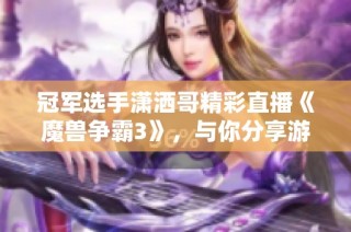 冠军选手潇洒哥精彩直播《魔兽争霸3》,与你分享游戏瞬间