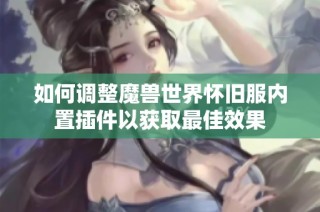 如何调整魔兽世界怀旧服内置插件以获取最佳效果