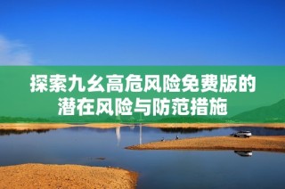 探索九幺高危风险免费版的潜在风险与防范措施