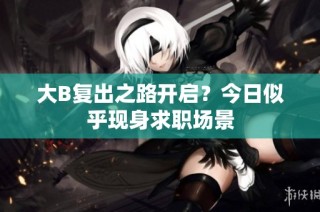 大B复出之路开启?今日似乎现身求职场景