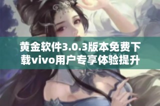 黄金软件3.0.3版本免费下载vivo用户专享体验提升