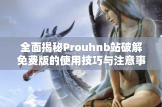 全面揭秘Prouhnb站破解免费版的使用技巧与注意事项