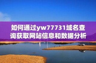如何通过yw77731域名查询获取网站信息和数据分析