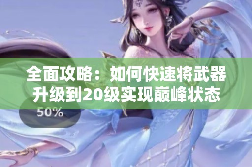 全面攻略：如何快速将武器升级到20级实现巅峰状态
