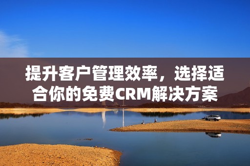提升客户管理效率，选择适合你的免费CRM解决方案