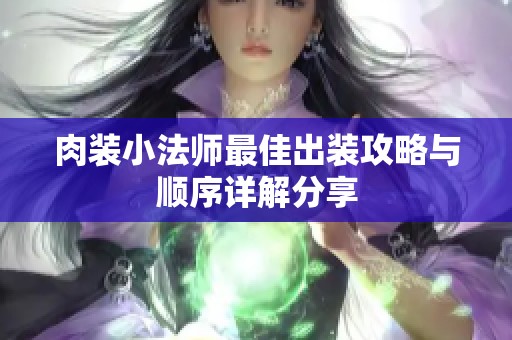 肉装小法师最佳出装攻略与顺序详解分享