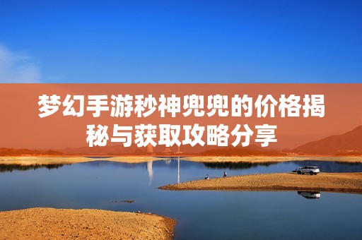 梦幻手游秒神兜兜的价格揭秘与获取攻略分享