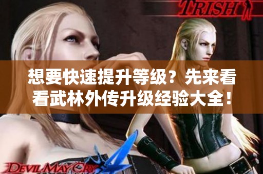 想要快速提升等级？先来看看武林外传升级经验大全！