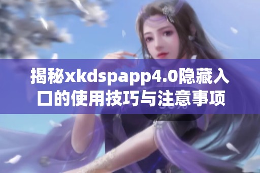 揭秘xkdspapp4.0隐藏入口的使用技巧与注意事项